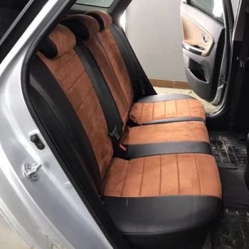 Авточехлы Автопилот Черный коричневый алькантара