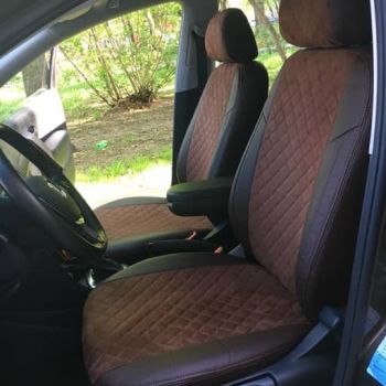 Авточехлы Автопилот шоколад алькантара Ромб